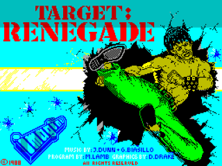 Renegade title screen for ZX Spectrum